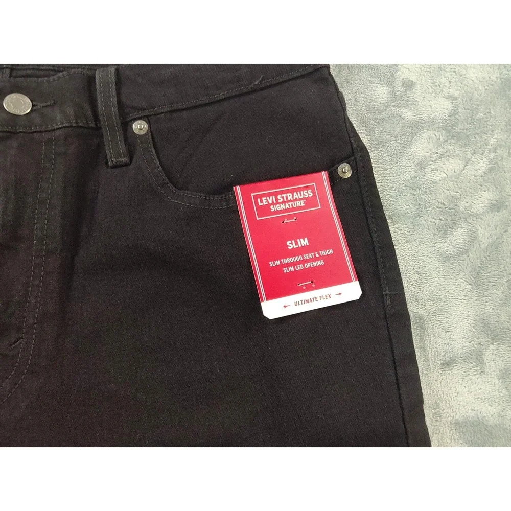 Levi Strauss Signature Slim Ultimate Flex Black Jeans Mens 34x30 NWT Stretch